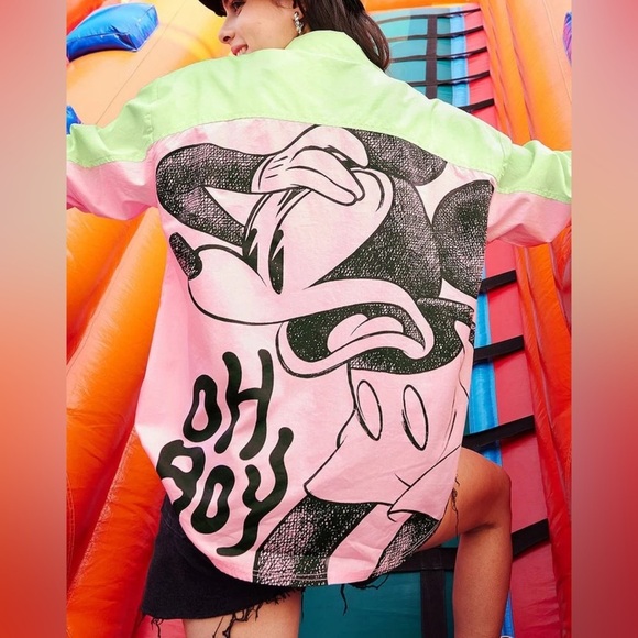 The Souled Store Tops - The Souled Store Women Pink/Green Mickey Mouse Printed Size XS 100% Cotton